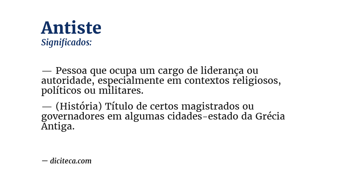 Significado de antiste