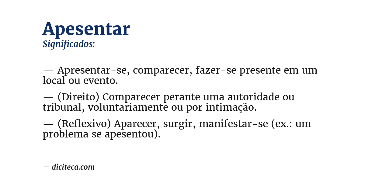 Significado de apesentar