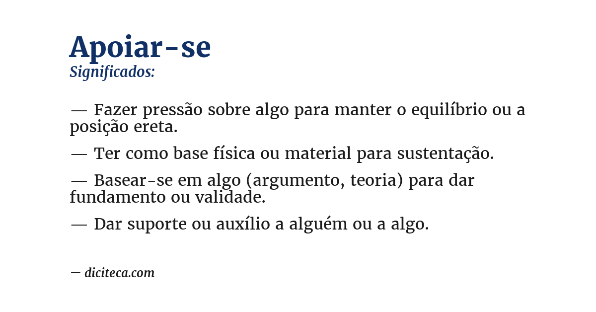 Significado de apoiar-se