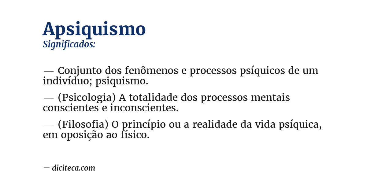 Significado de apsiquismo