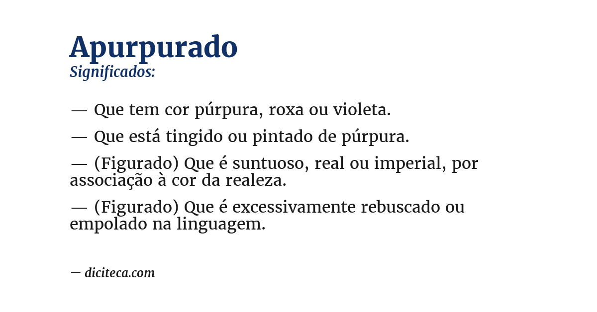 Significado de apurpurado
