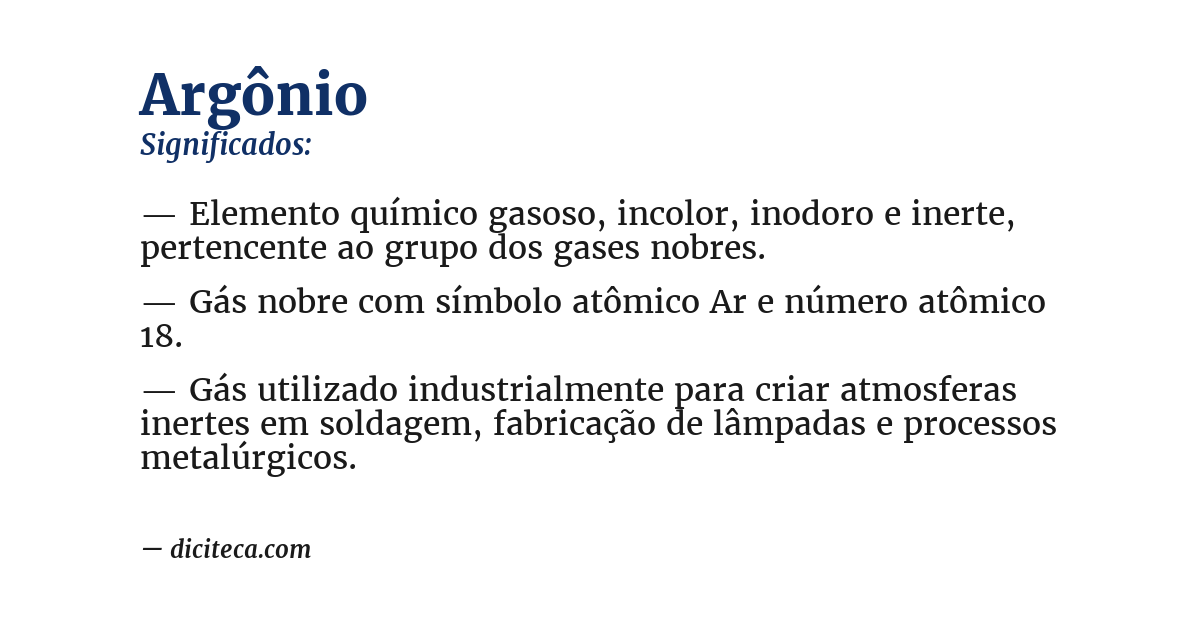 Significado de argônio