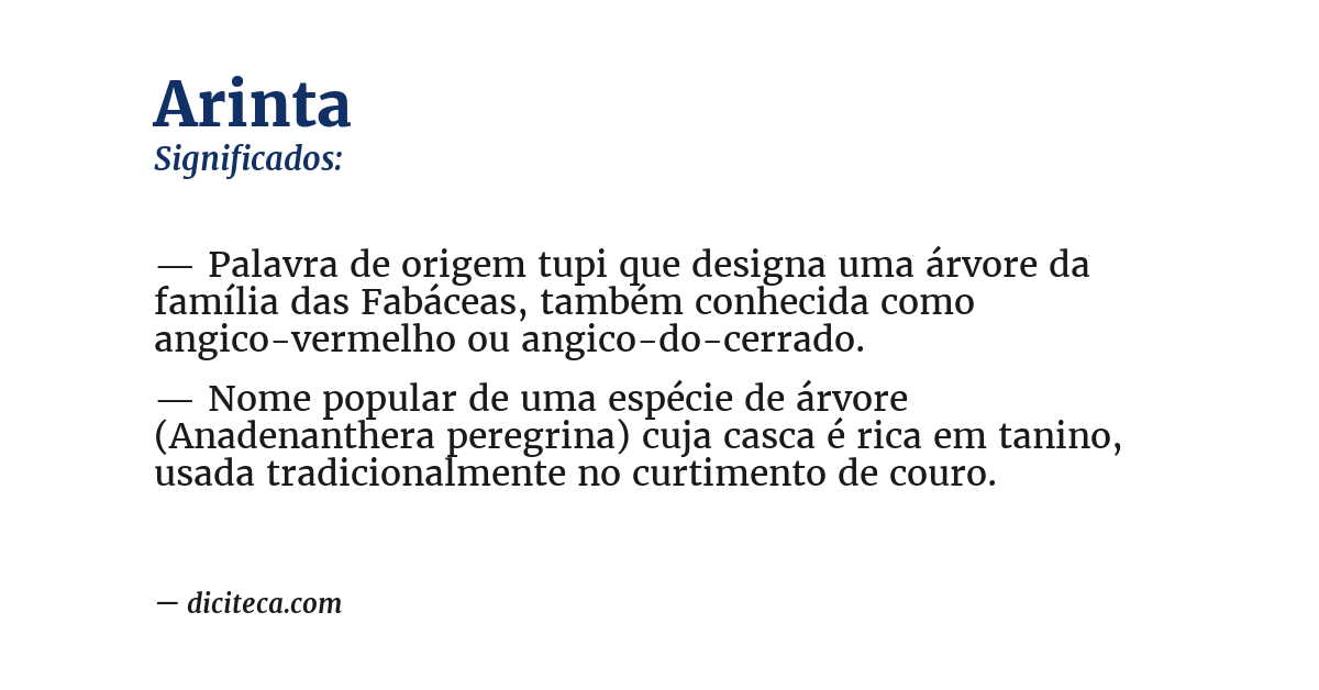 Significado de arinta