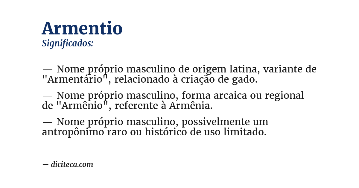 Significado de armentio