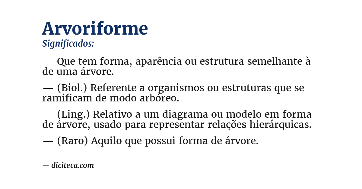 Significado de arvoriforme