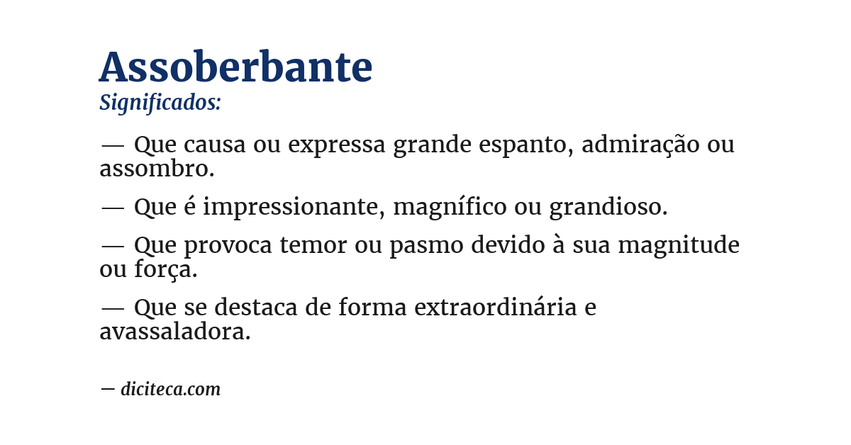 Significado de assoberbante