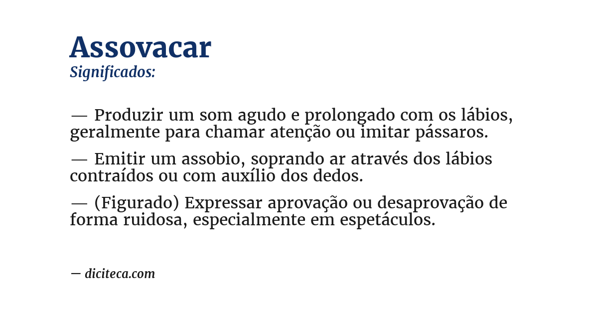 Significado de assovacar