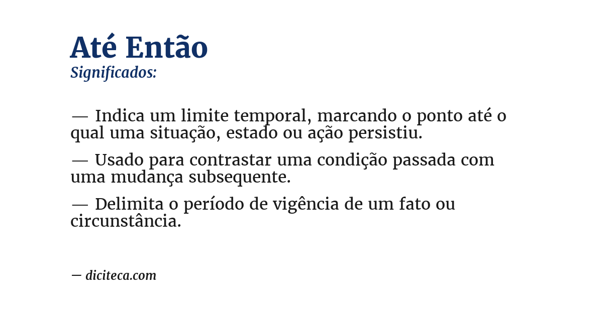 Significado de até então