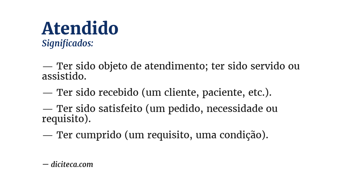 Significado de atendido