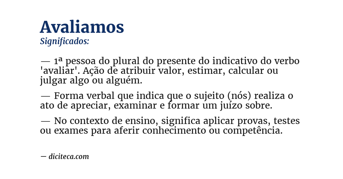 Significado de avaliamos