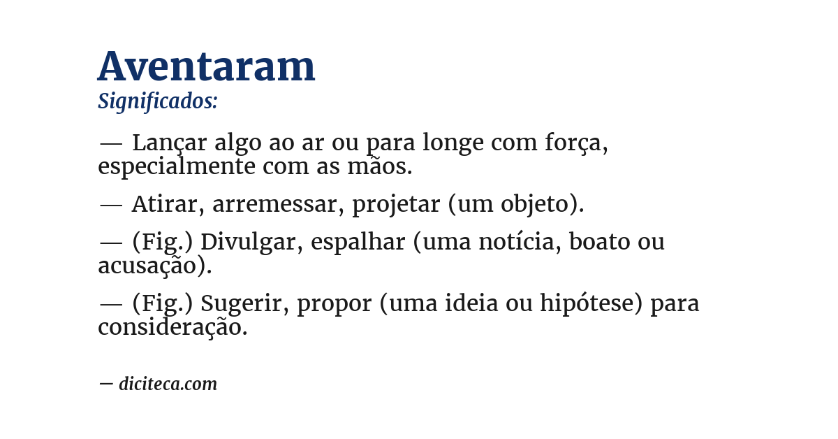 Significado de aventaram