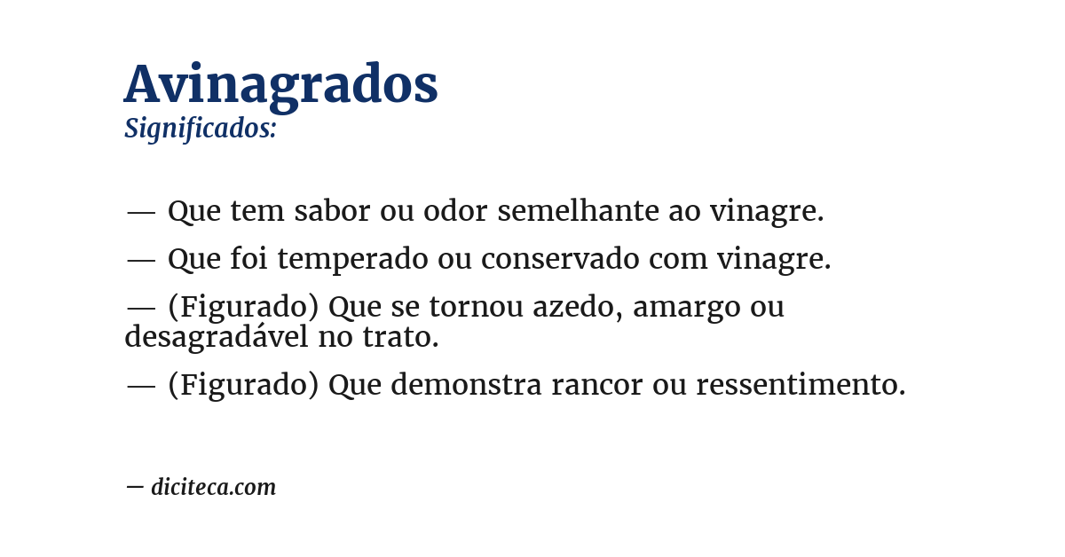 Significado de avinagrados