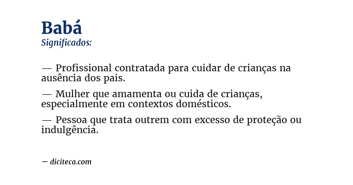 Significado de babá