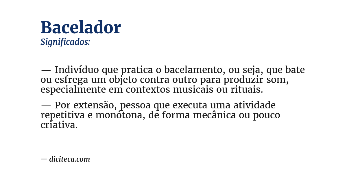 Significado de bacelador