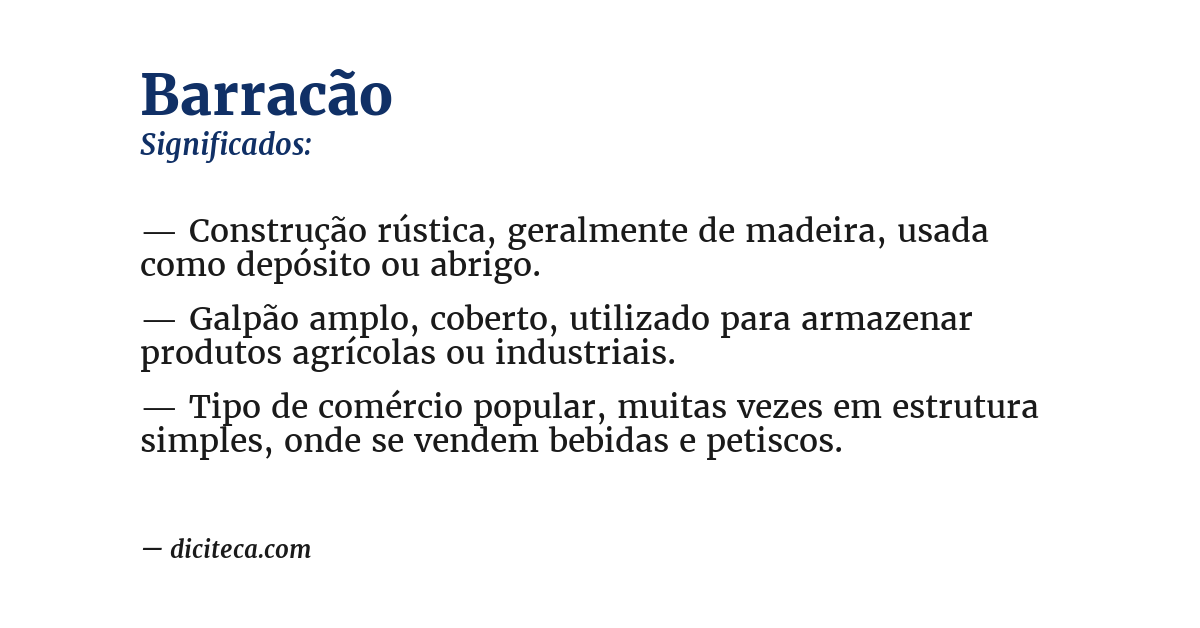 Significado de barracão