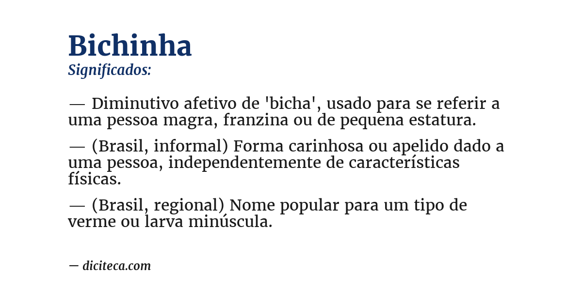 Significado de bichinha