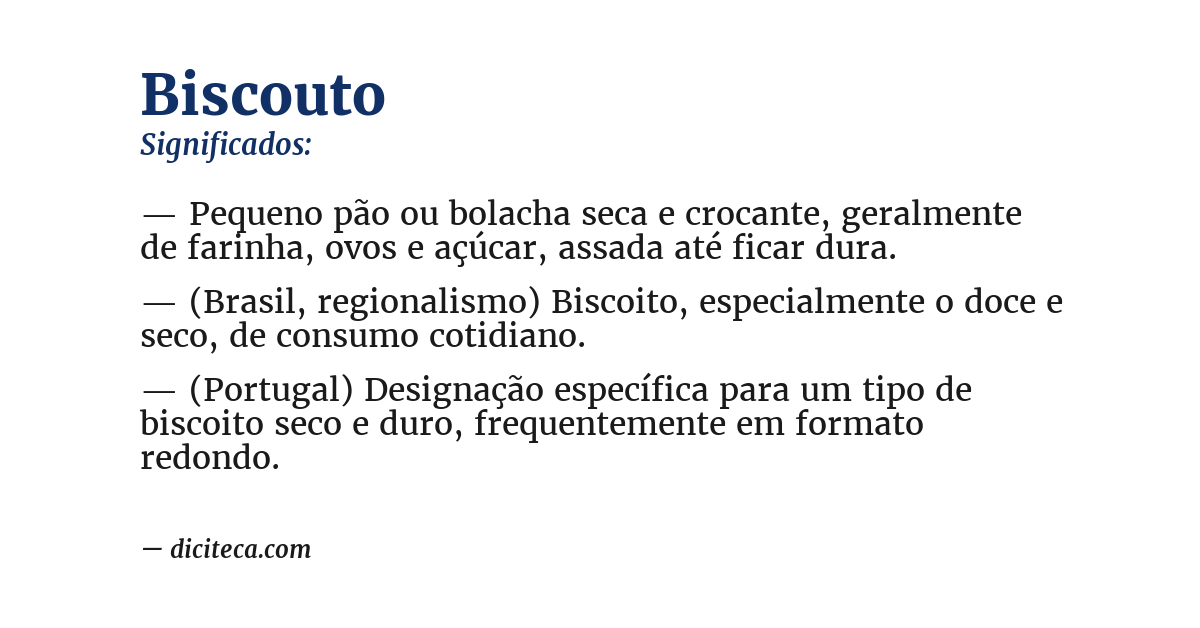 Significado de biscouto