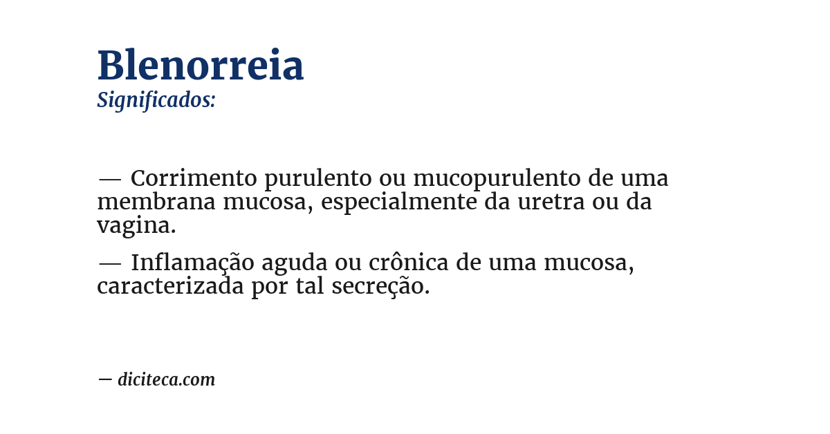 Significado de blenorreia
