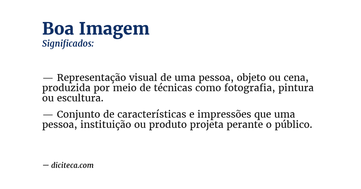 Significado de boa imagem
