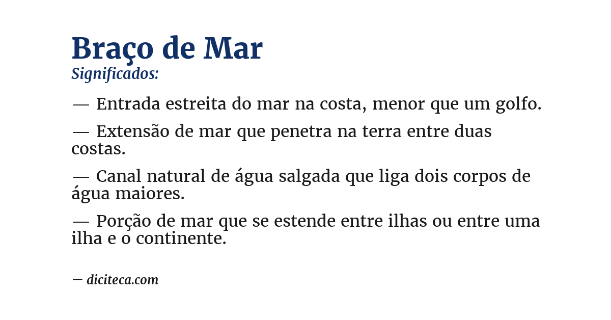 Significado de braço de mar