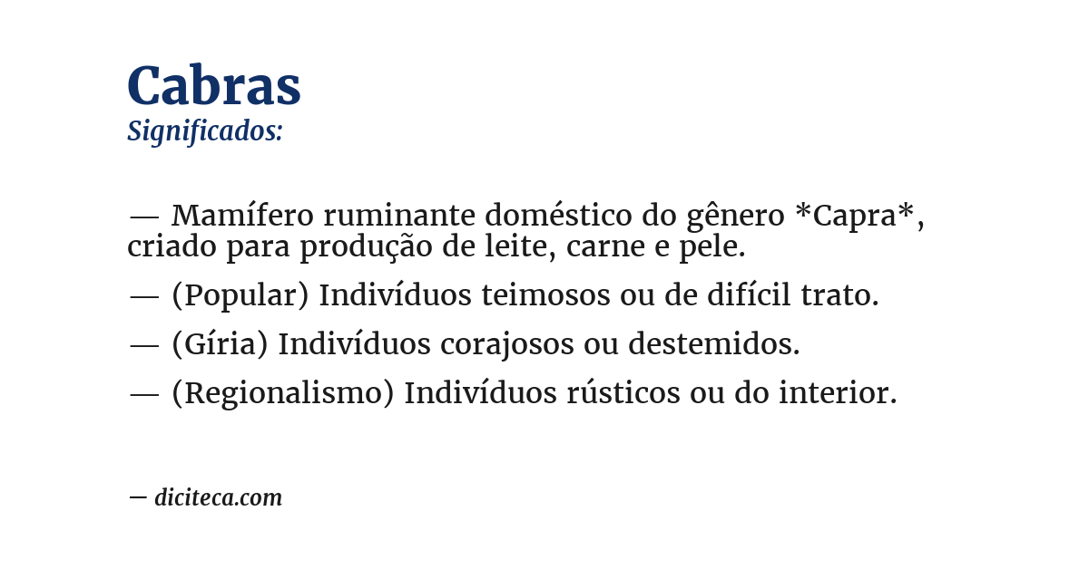 Significado de cabras