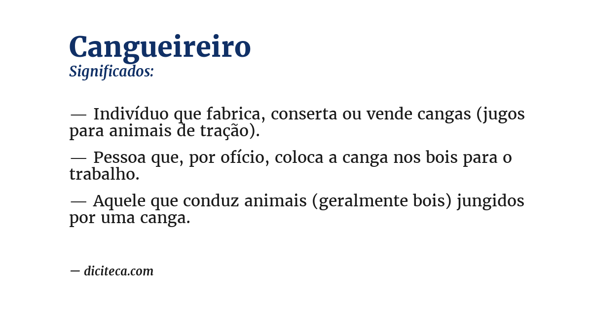 Significado de cangueireiro