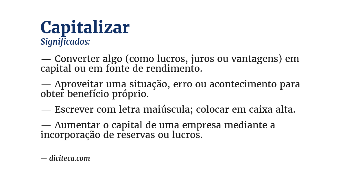 Significado de capitalizar