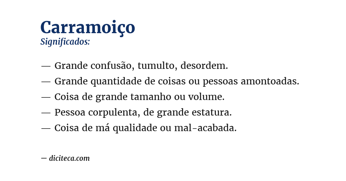 Significado de carramoiço