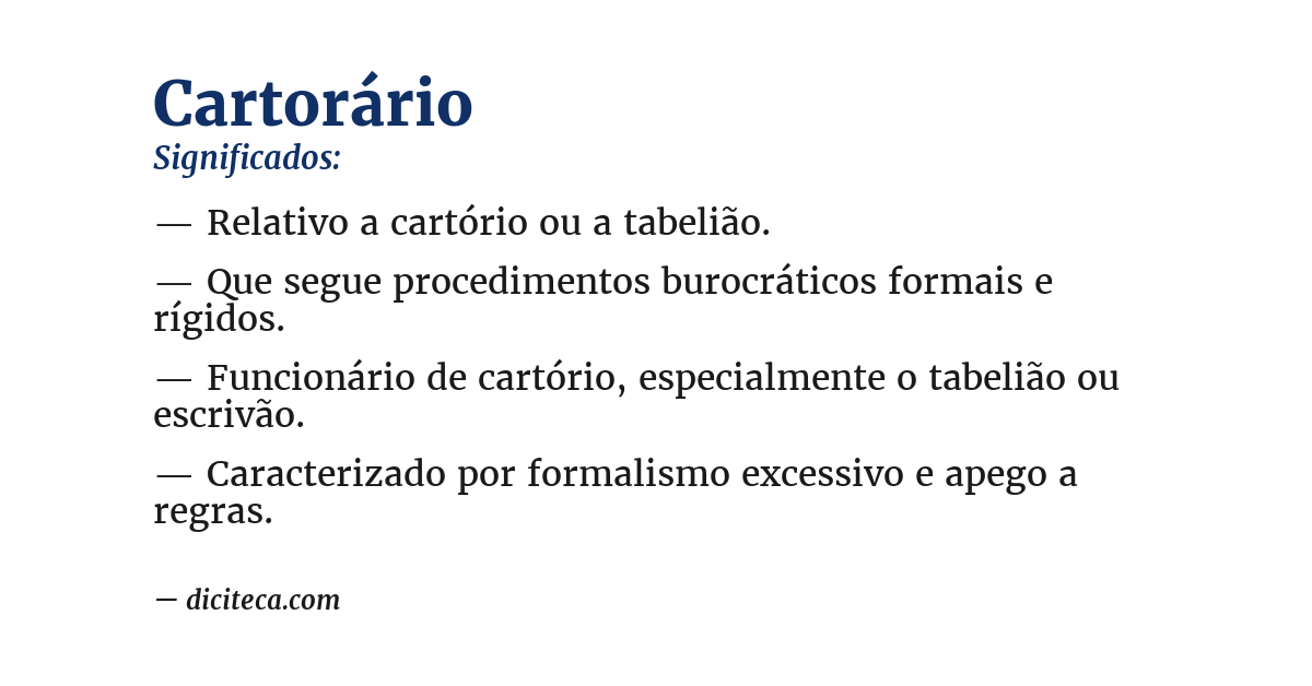 Significado de cartorário