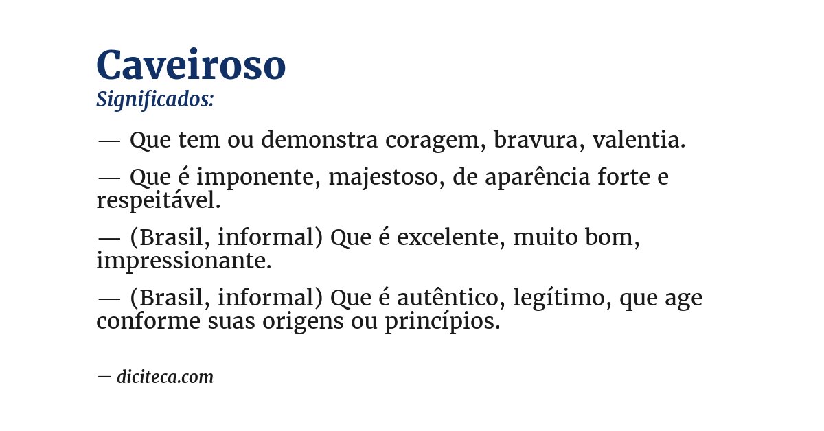 Significado de caveiroso