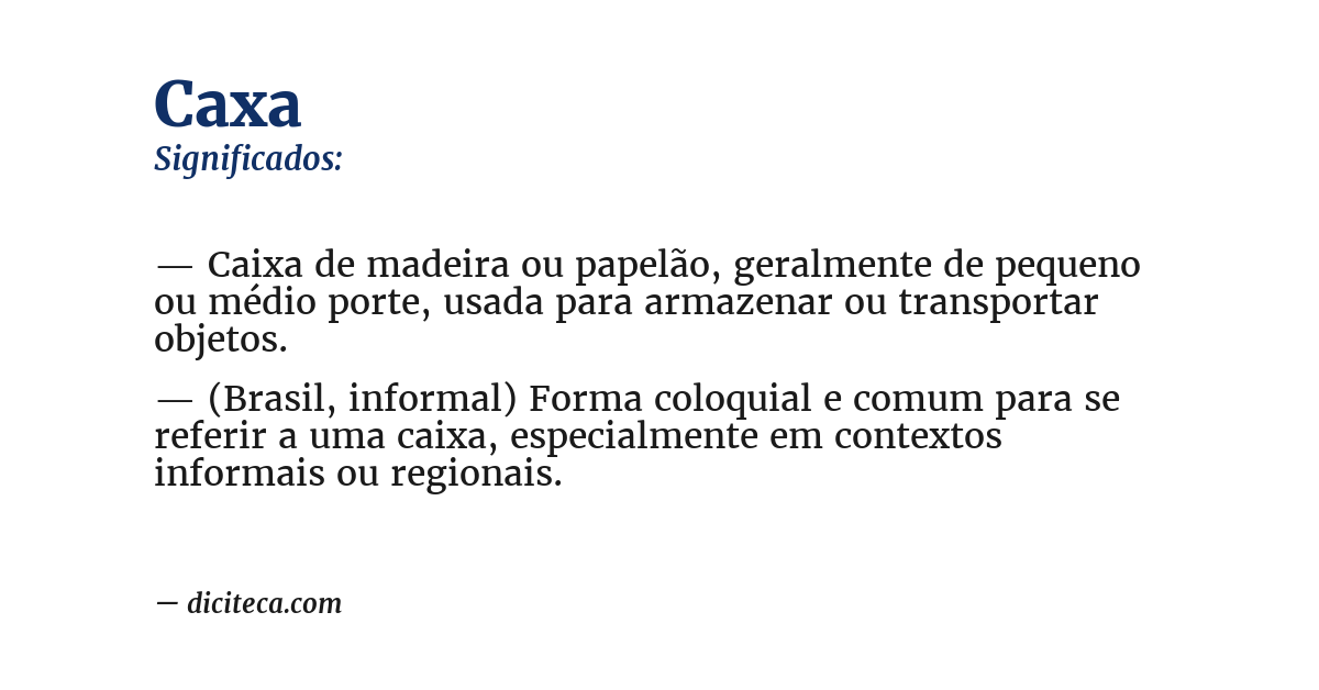 Significado de caxa