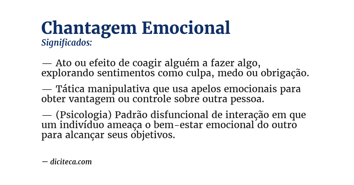 Significado de chantagem emocional