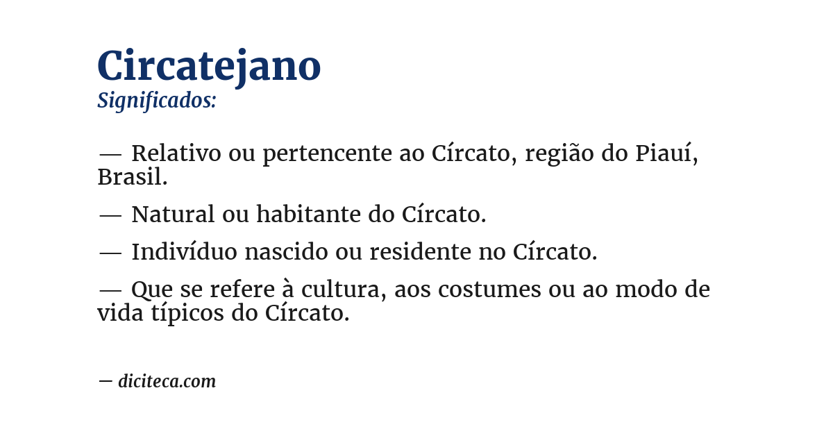 Significado de circatejano