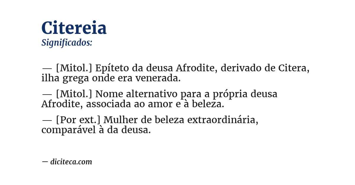 Significado de citereia