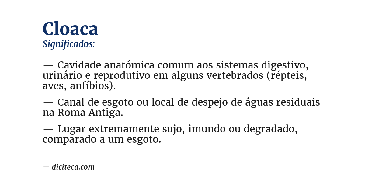 Significado de cloaca