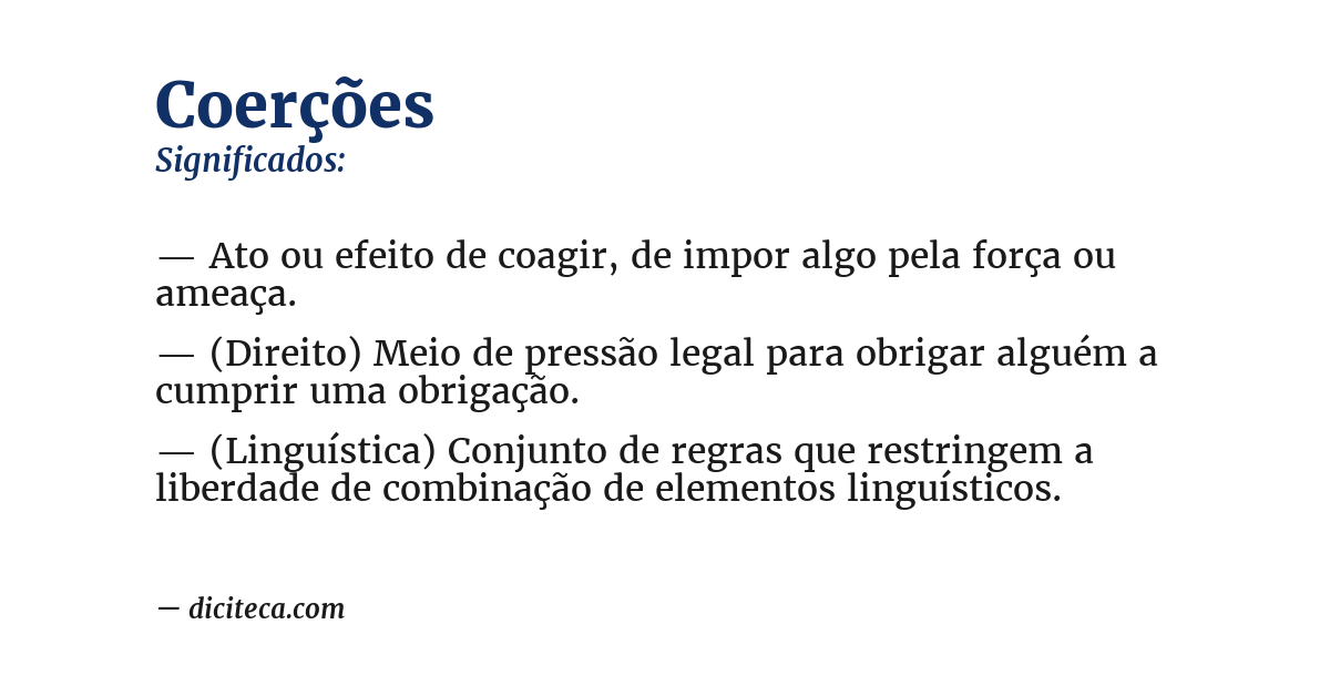 Significado de coerções