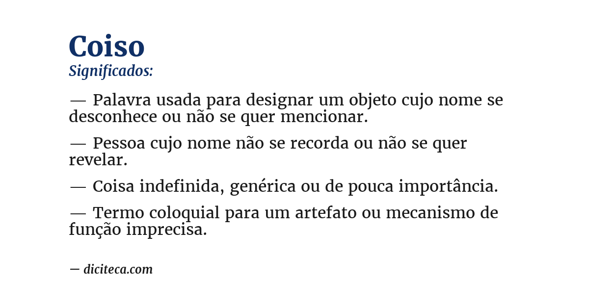 Significado de coiso