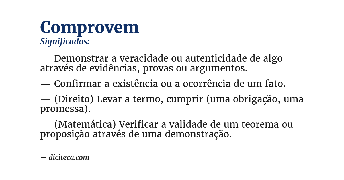 Significado de comprovem