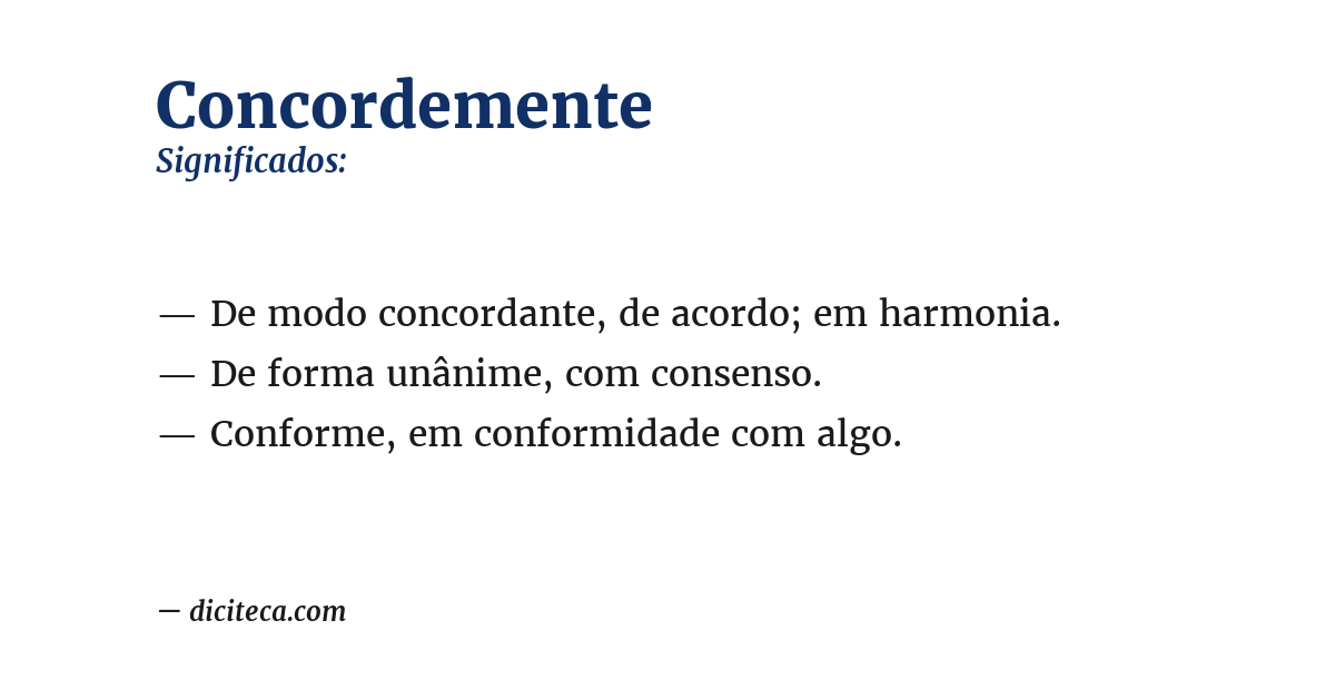 Significado de concordemente