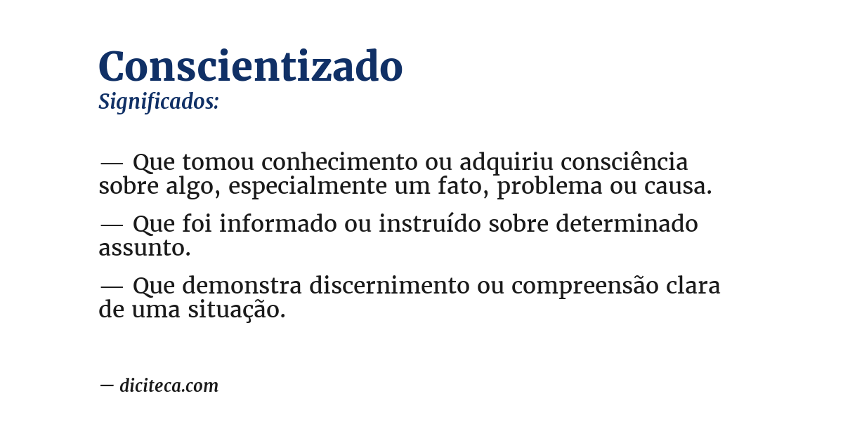 Significado de conscientizado