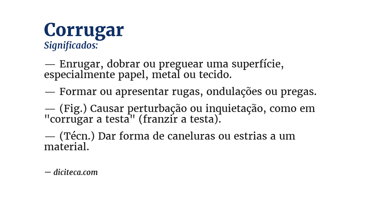 Significado de corrugar