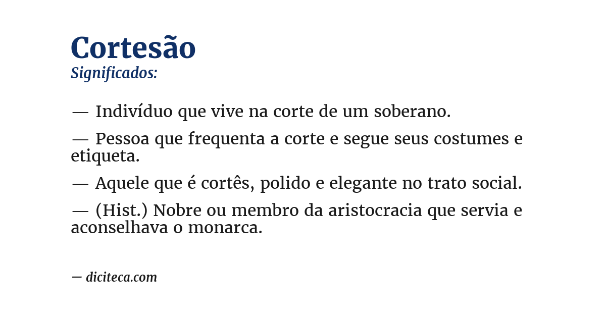 Significado de cortesão