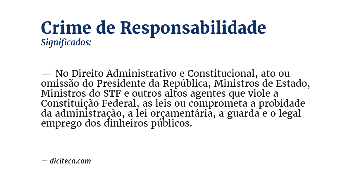 Significado de crime de responsabilidade