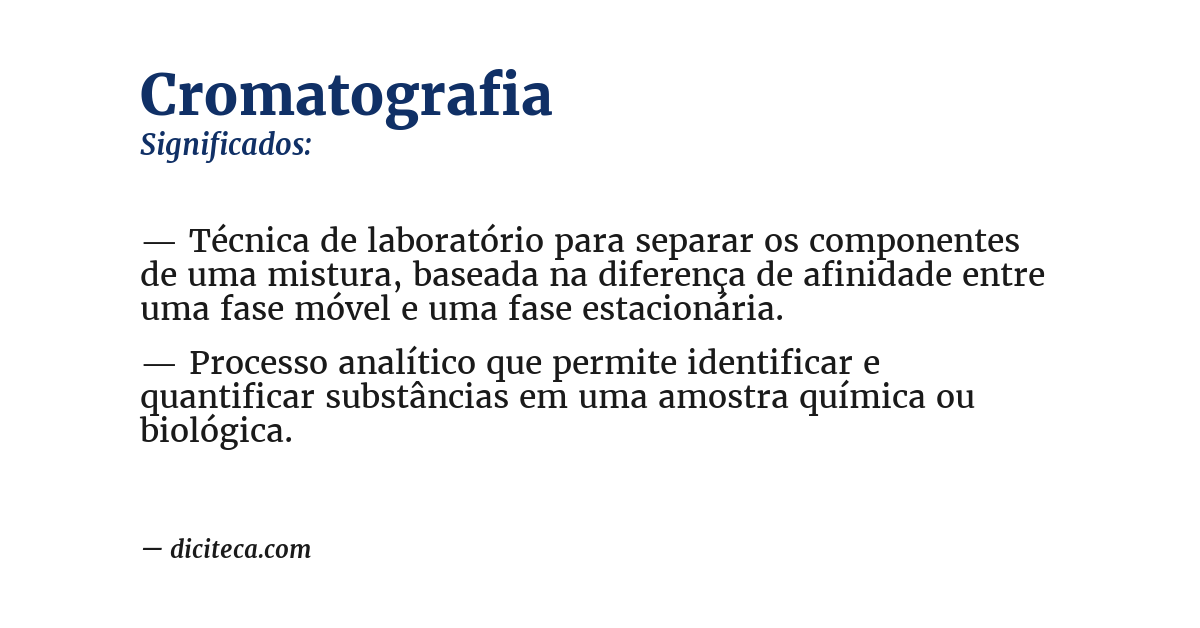 Significado de cromatografia