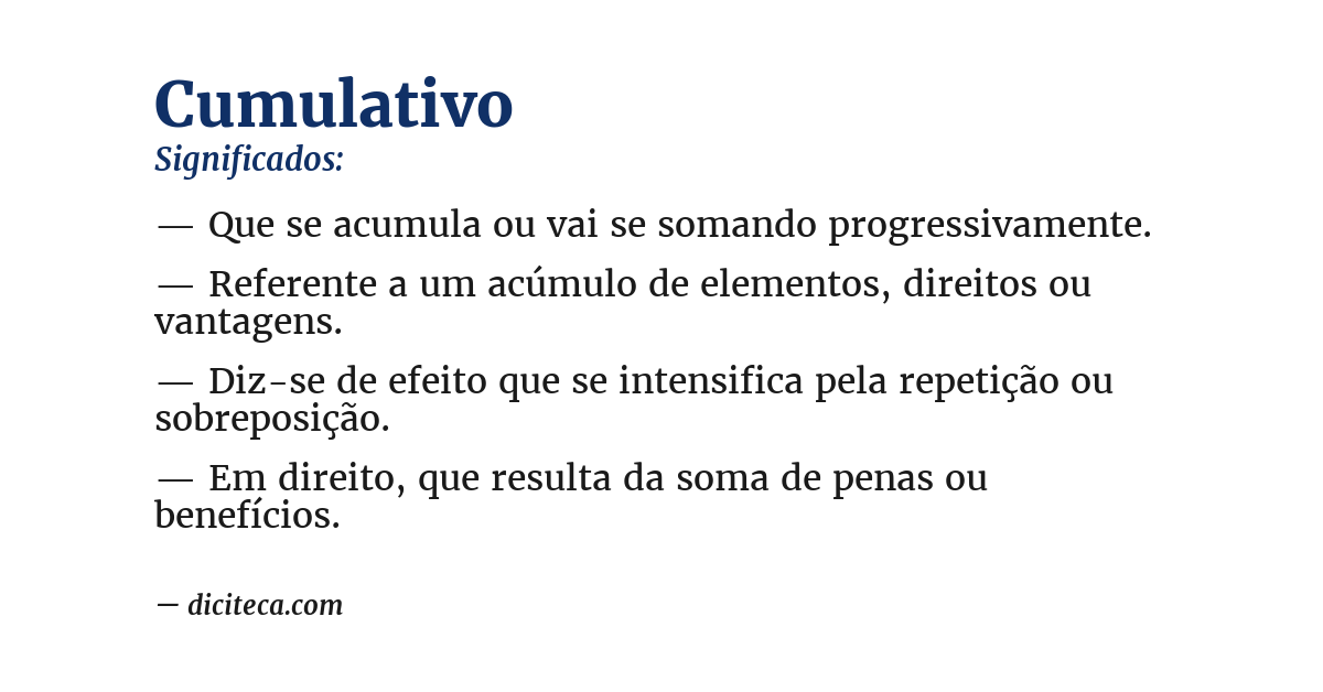 Significado de cumulativo