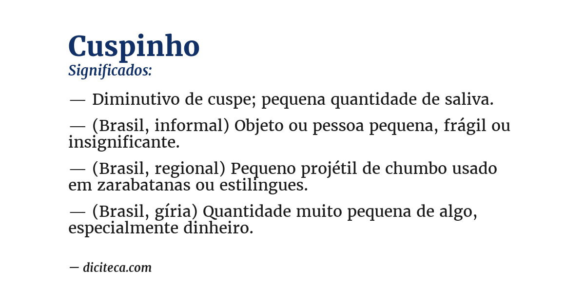 Significado de cuspinho