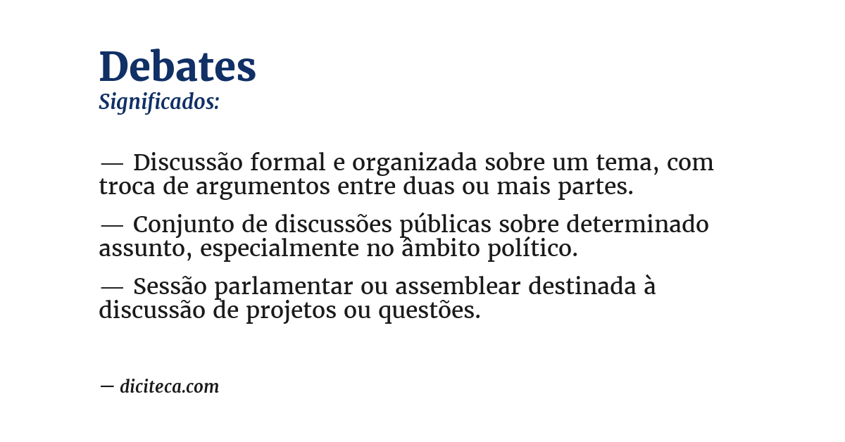 Significado de debates