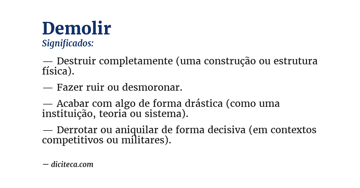 Significado de demolir