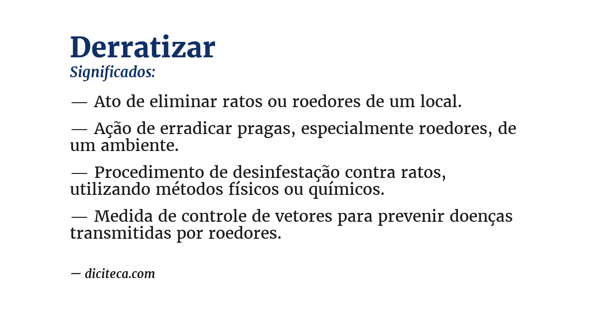 Significado de derratizar