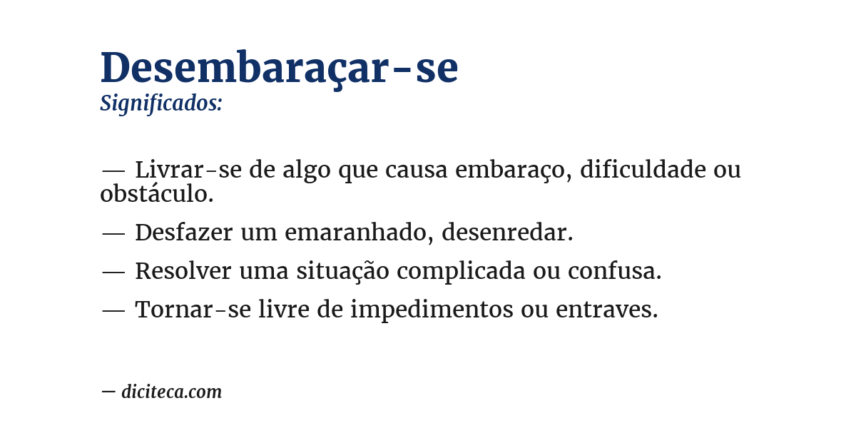 Significado de desembaraçar-se